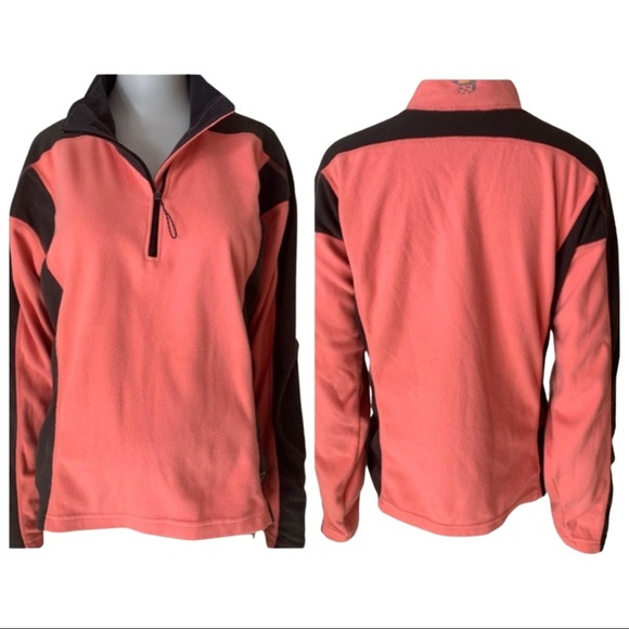 MOUNTAIN HARDWEAR 1/4 Zip Fleece Pullover Coral Pink Charcoal Grey Athletic SM - Picture 12 of 12